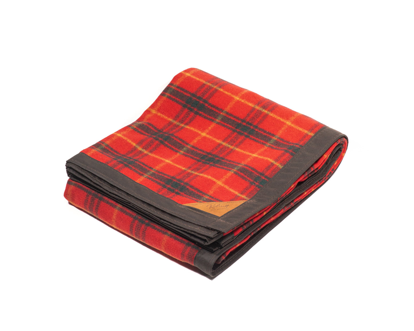 Waxed canvas & wool blanket in scarlet tartan - Kohutt™