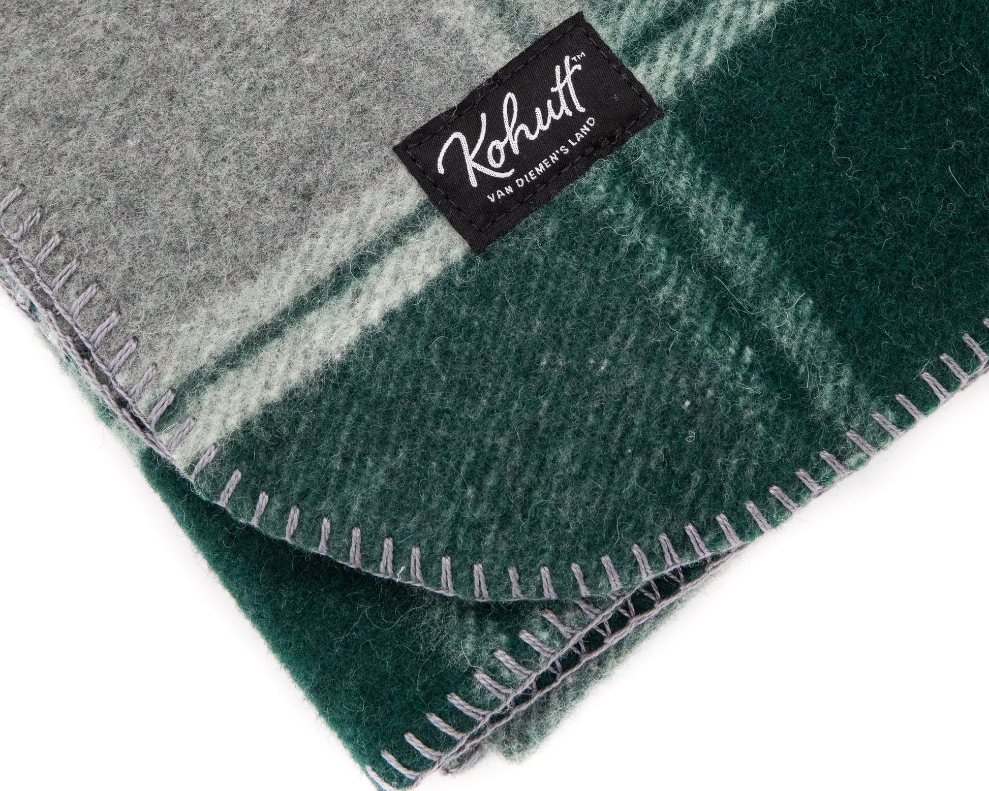 Australian made wool army blanket in emerald tartan - Kohutt™ - made in Tasmania