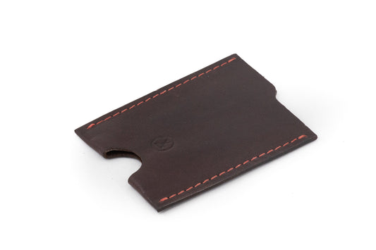 Card holder in chocolate Kangaroo leather - Kohutt™ - made in Tasmania