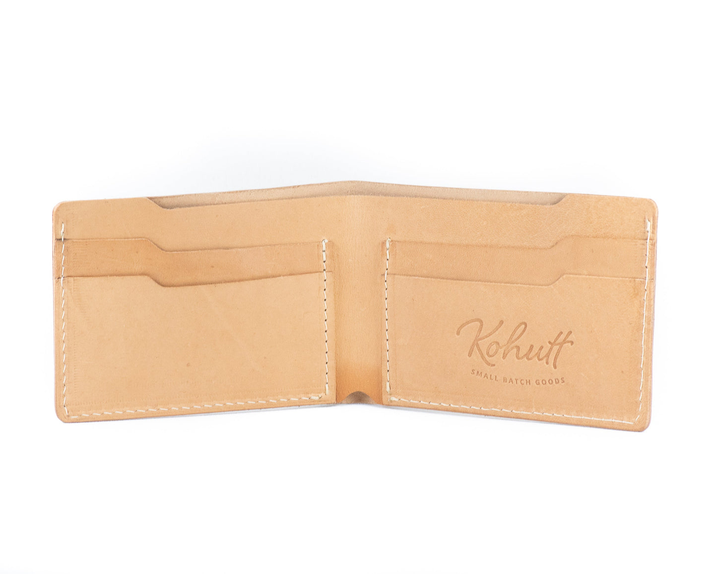Classic bifold slim wallet in natural Kangaroo leather - Kohutt™ - made in Tasmania