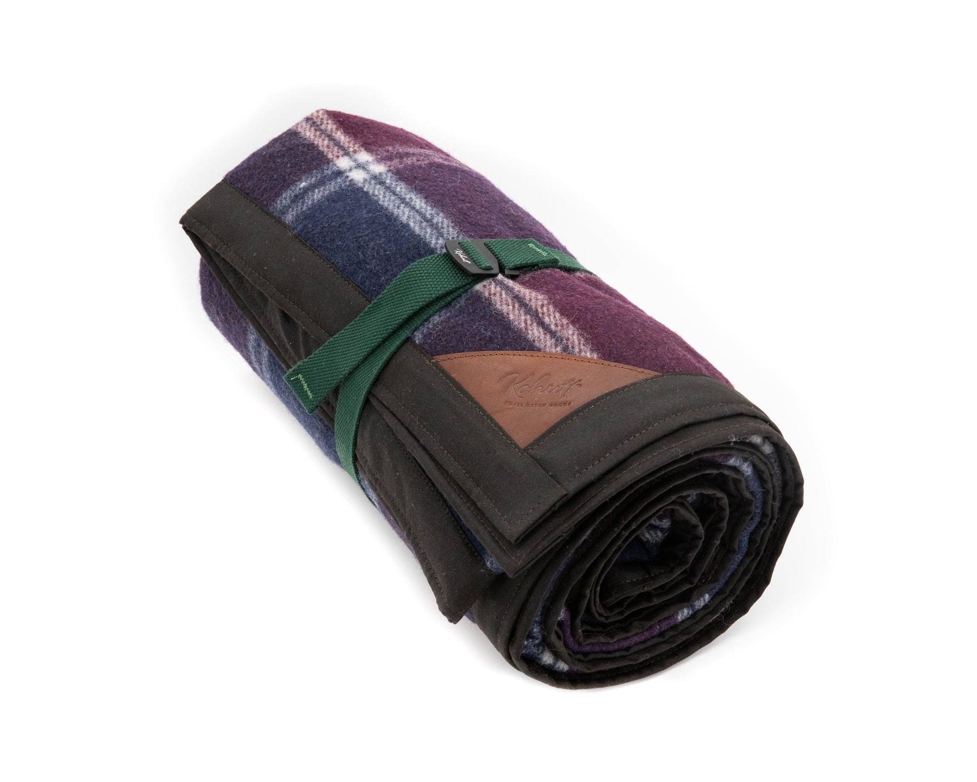 Oilskin & wool blanket in burgundy tartan - Kohutt™ | Enduring Handcrafted Goods